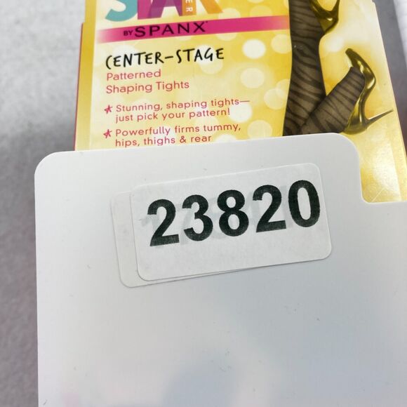 Star Power By Spanx Women Size B Shaping Tights Black Patterned Tiger Stripe NWT - Picture 7 of 7